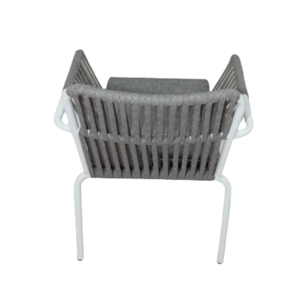 Outdoor Aluminum Frame Rope Dining Chair with Cushion-GCC Home Center