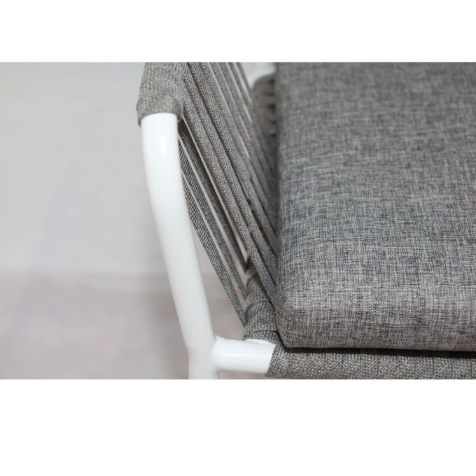 Outdoor Aluminum Frame Rope Dining Chair with Cushion-GCC Home Center
