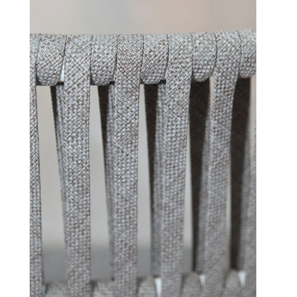 Outdoor Aluminum Frame Rope Dining Chair with Cushion-GCC Home Center