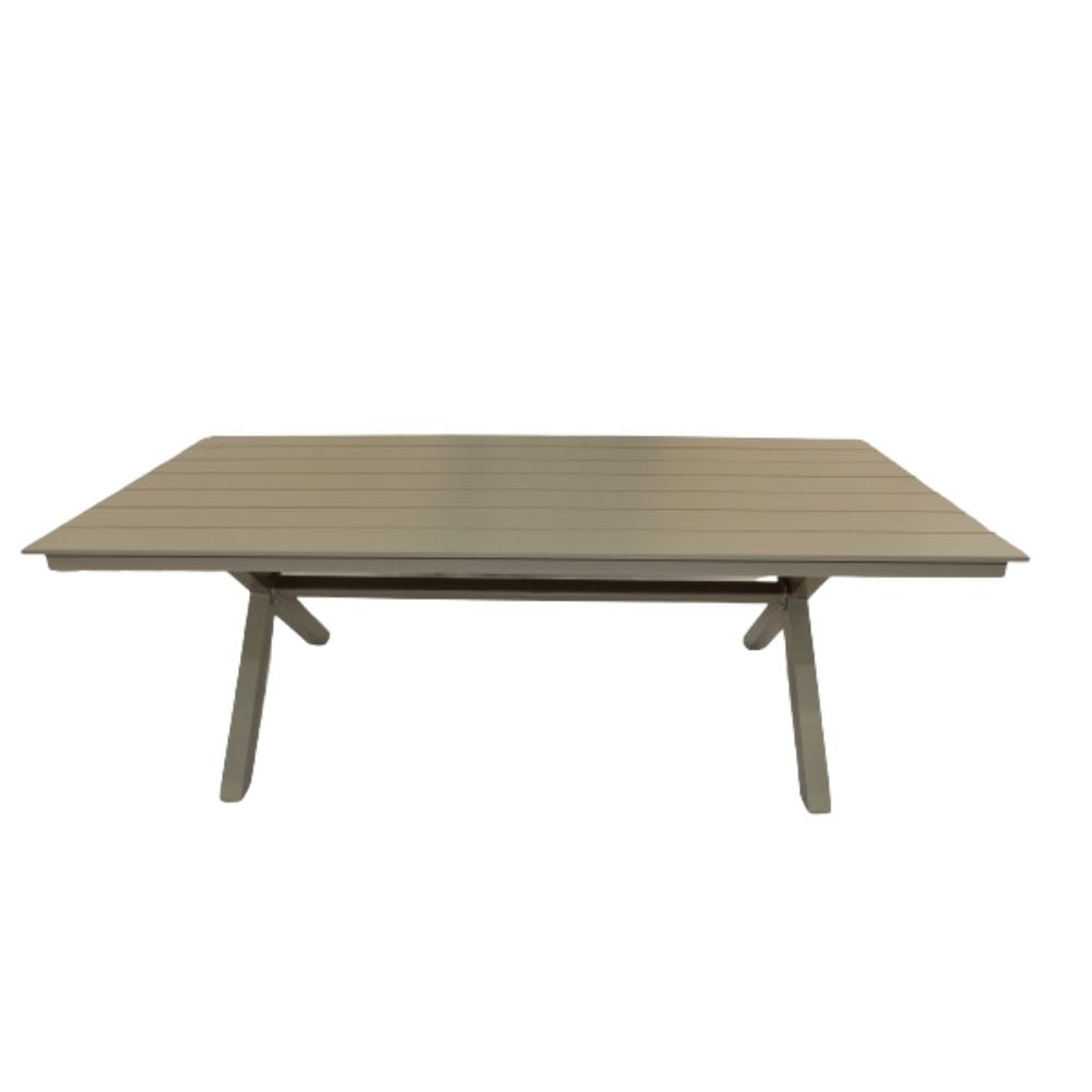 Luxurious Aluminum Frame WPC 8-Seater Outdoor Dining Set with Cushions for Balcony and Backyard-GCC Home Center