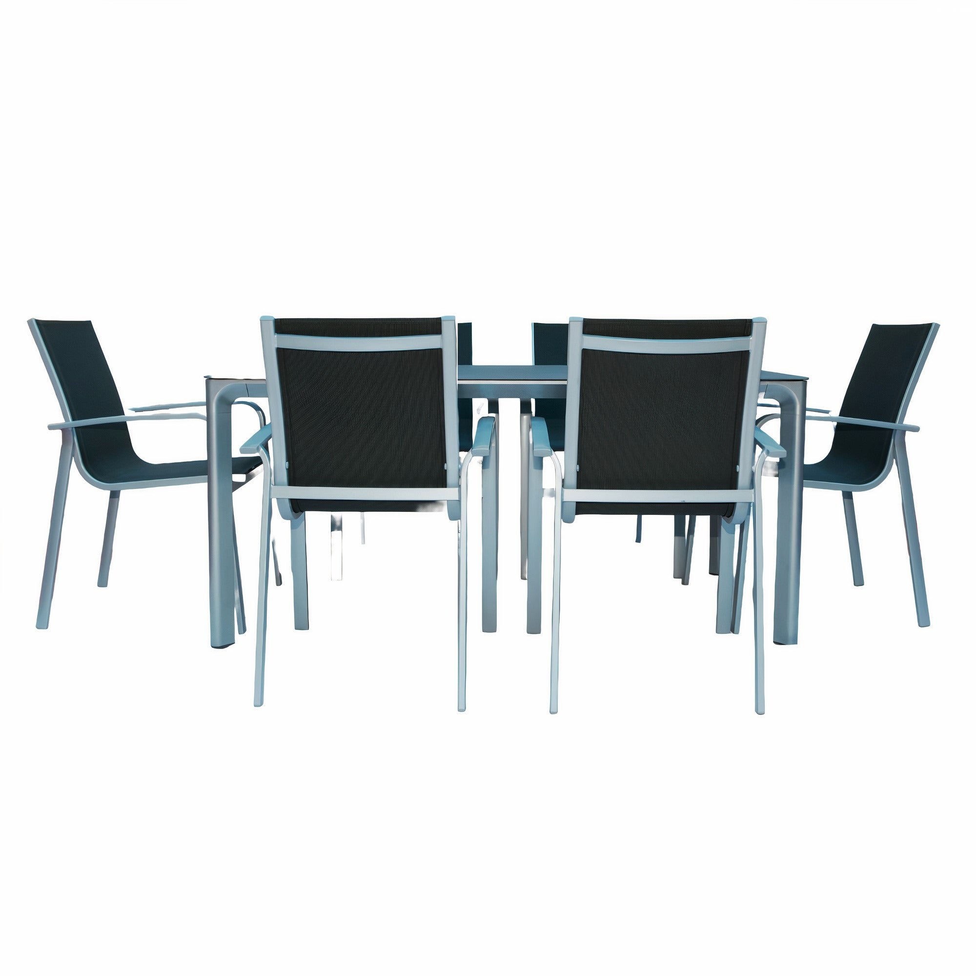 Elegant Outdoor Aluminum Alloy 6-Seater Outdoor Lounge Dining Set for Garden Balcony Terrace and Patio-GCC Home Center