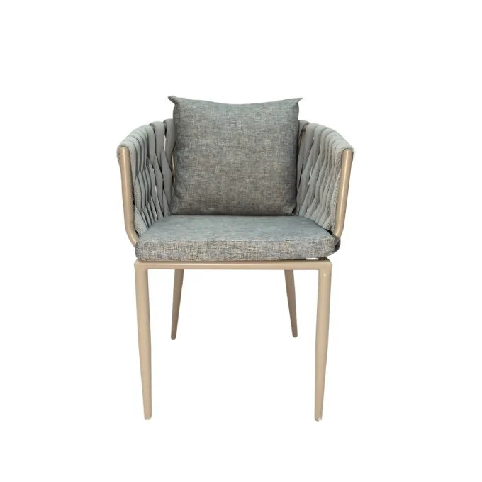 Outdoor Cushioned Single Seater Rope Weaving Dining Armchair-GCC Home Center