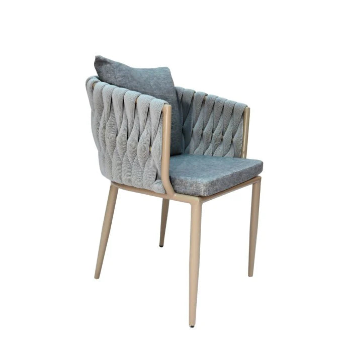 Outdoor Cushioned Single Seater Rope Weaving Dining Armchair-GCC Home Center