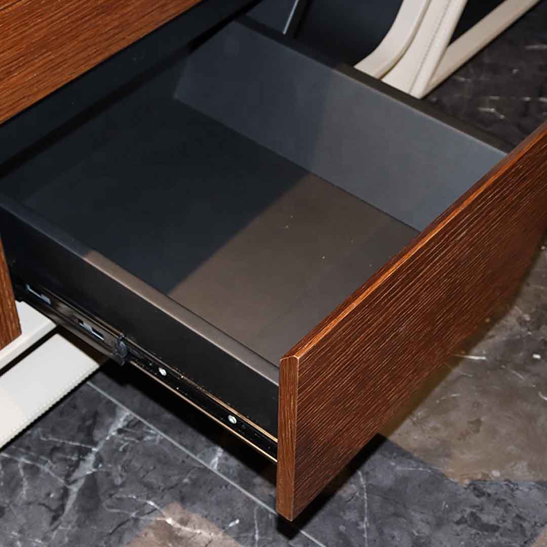 Elegant Executive Office Table with Ample Workspace and Storage Cabinets - Brown-GCC Home Center