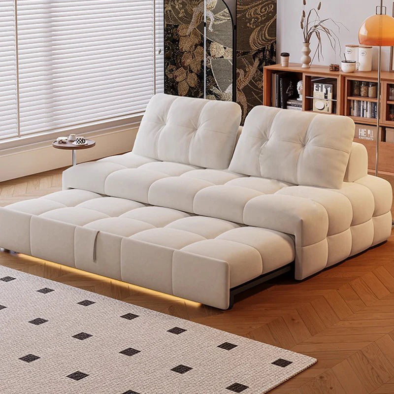 Modern Convertible Folding Sofa Bed with Storage | Multi-Functional 2-Seater Armless Daybed | Space-Saving Pull-Out Sleeper Sofa