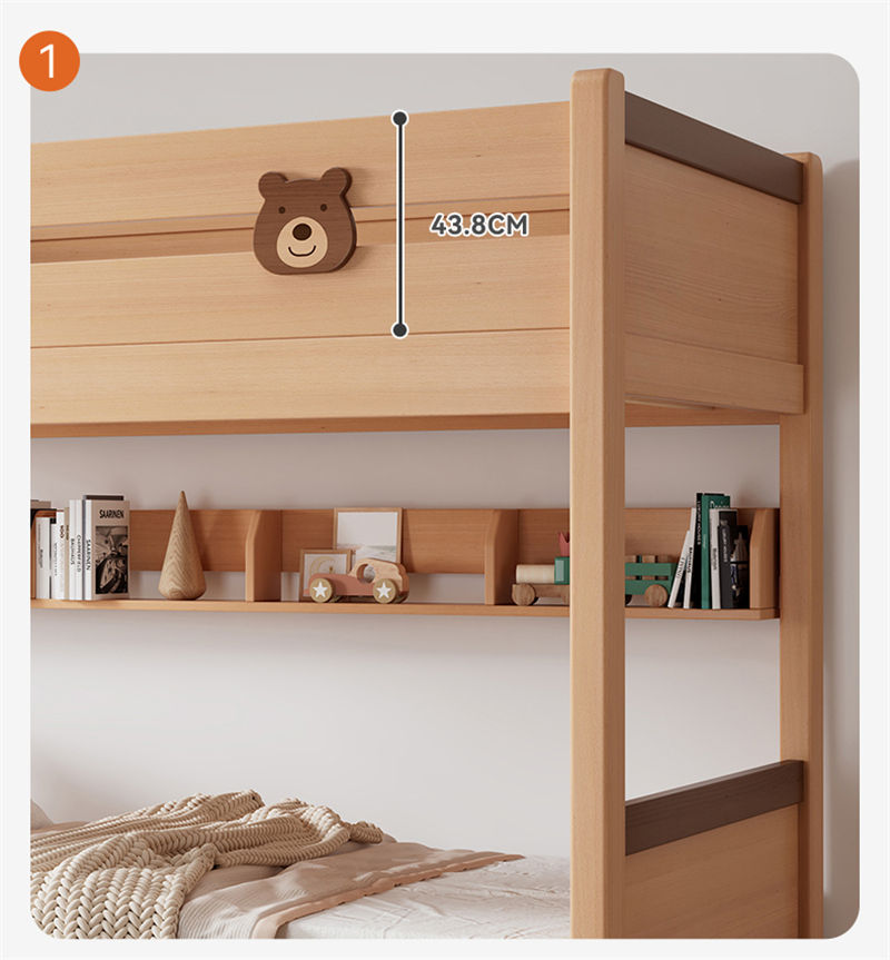 Hot Sale Solid Wood Double-Decker Bunk Bed with Stairs Storage for Boy's Bedroom Living Room School or Hospital