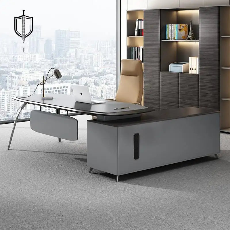 High-End Modern Luxury Wooden Desk Elegant Executive Office Furniture Extendable Villa Home Office Building Modular Design CEO 180x160