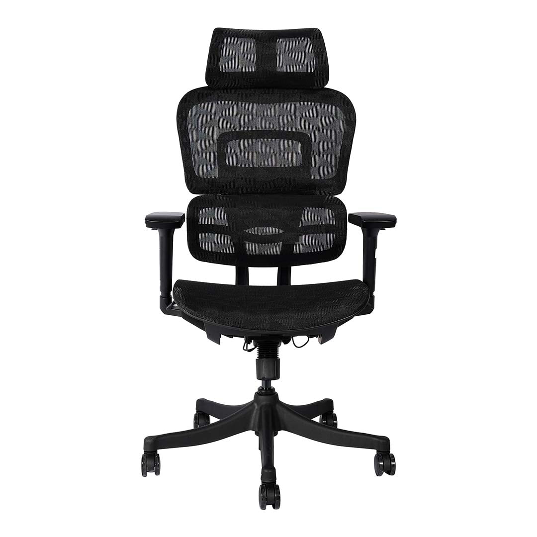 High Back Office Chair With Height Adjustable, Lumbar Support And 5 Swivel Wheels-GCC Home Center