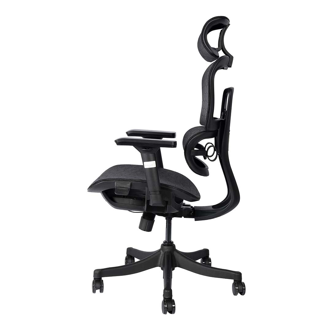 High Back Office Chair With Height Adjustable, Lumbar Support And 5 Swivel Wheels-GCC Home Center