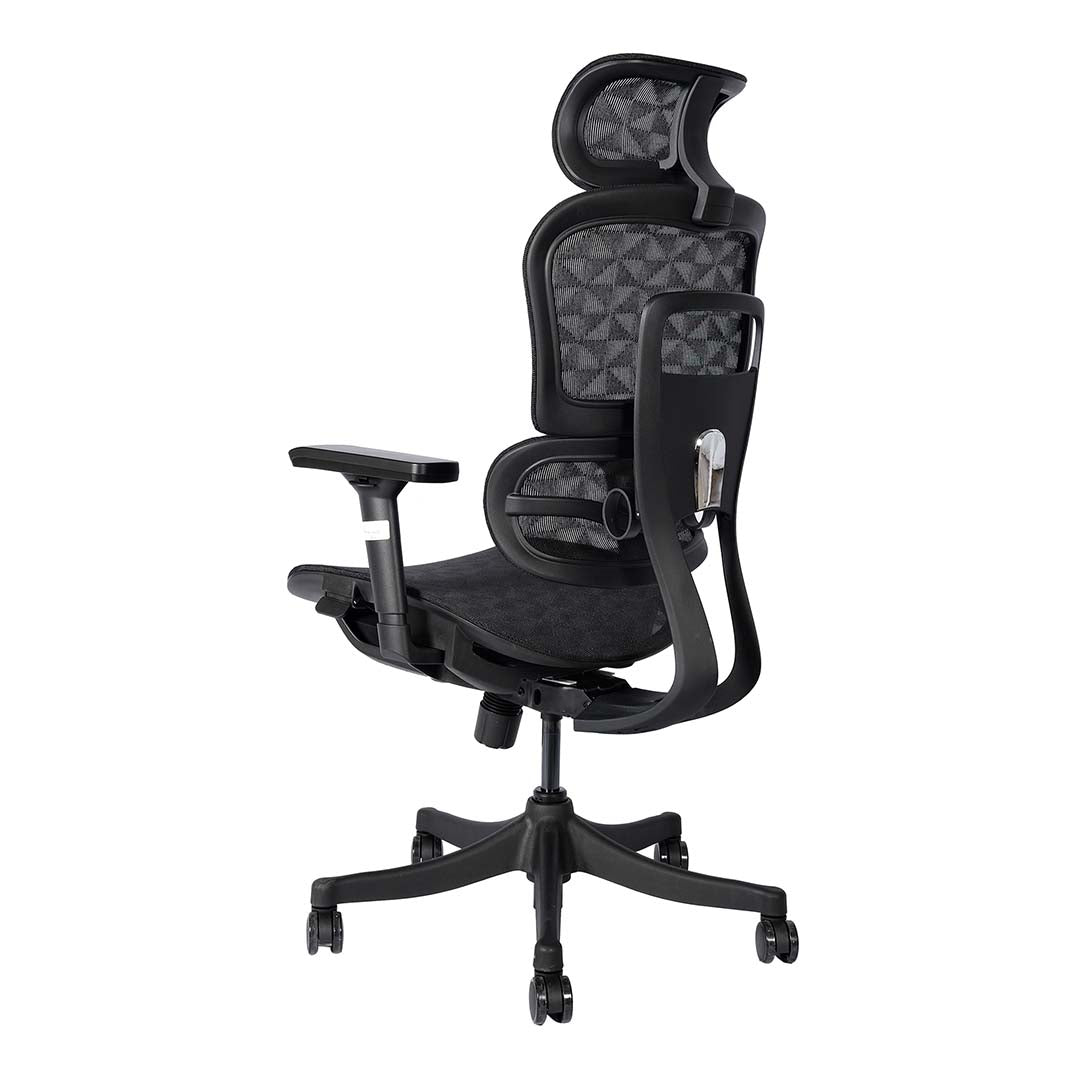 High Back Office Chair With Height Adjustable, Lumbar Support And 5 Swivel Wheels-GCC Home Center