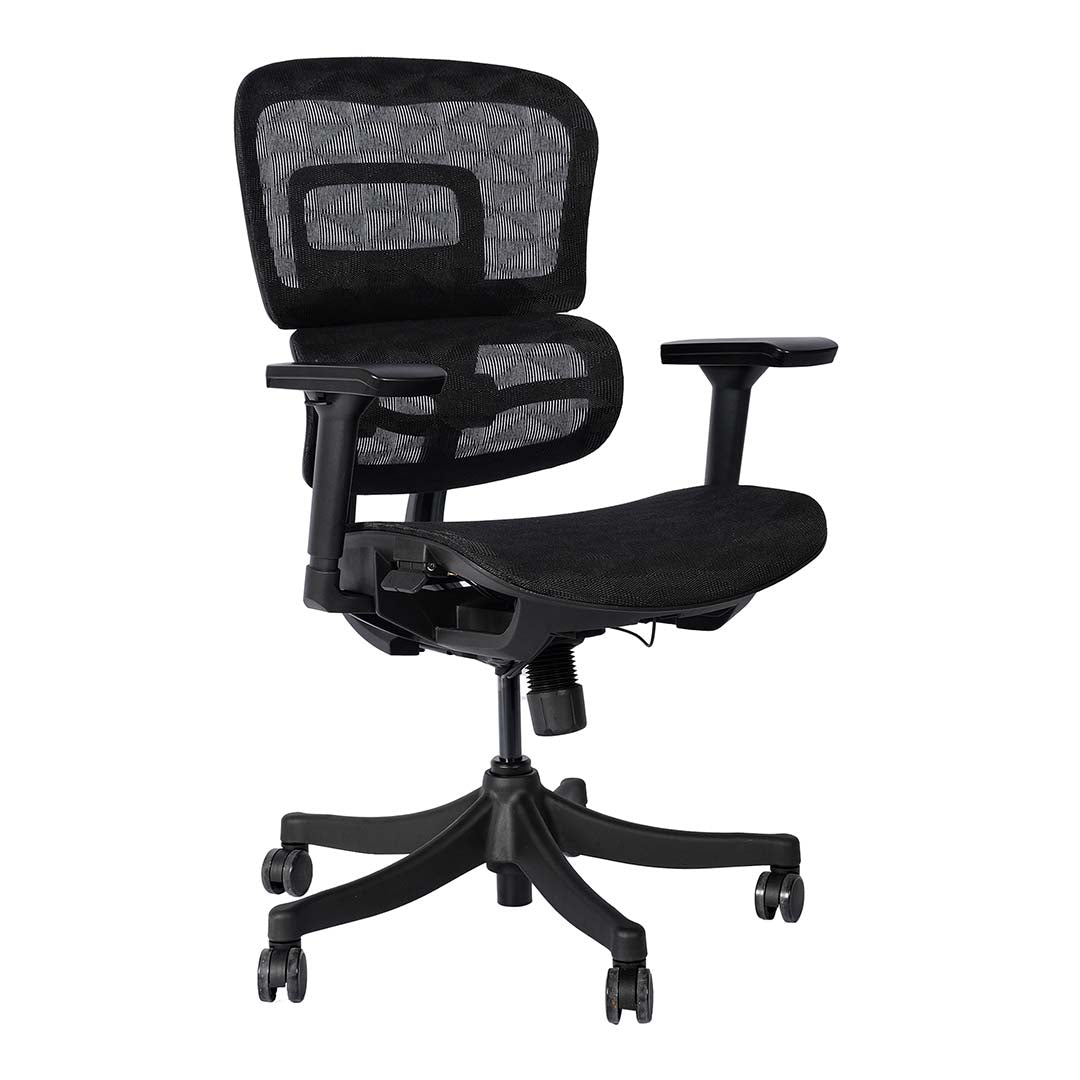 High Back Office Chair With Height Adjustable, Lumbar Support And 5 Swivel Wheels-GCC Home Center