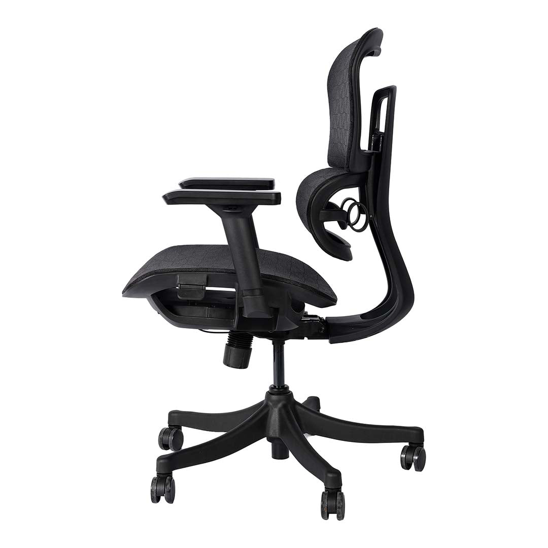 High Back Office Chair With Height Adjustable, Lumbar Support And 5 Swivel Wheels-GCC Home Center