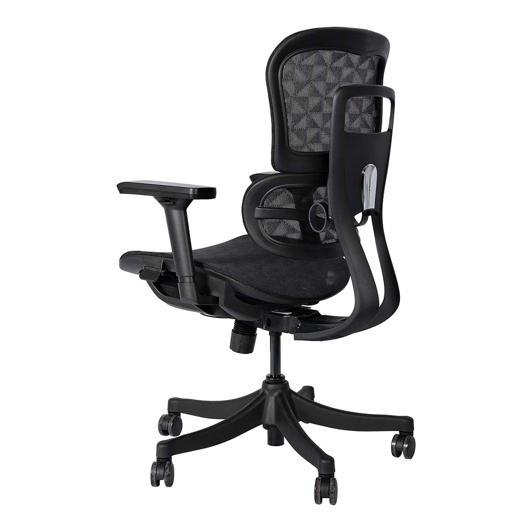 High Back Office Chair With Height Adjustable, Lumbar Support And 5 Swivel Wheels-GCC Home Center