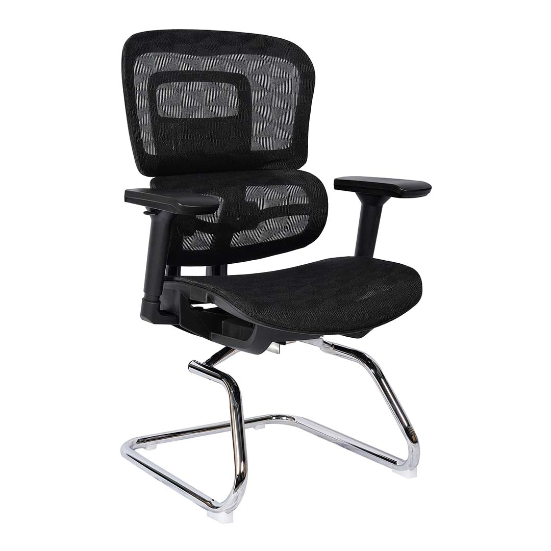 High Back Office Chair With Height Adjustable, Lumbar Support And 5 Swivel Wheels-GCC Home Center