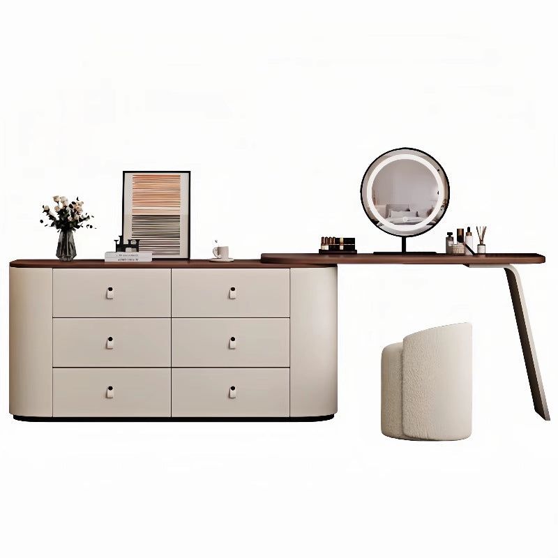 COOLBABY Luxury modern simple solid wood red dresser corner with LED light makeup table small-GCC Home Center