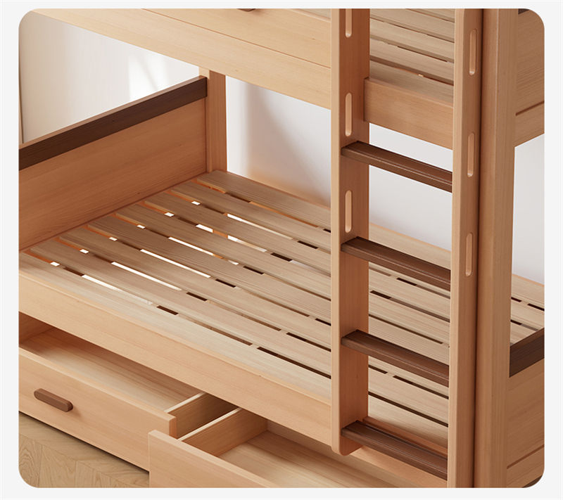 Hot Sale Solid Wood Double-Decker Bunk Bed with Stairs Storage for Boy's Bedroom Living Room School or Hospital