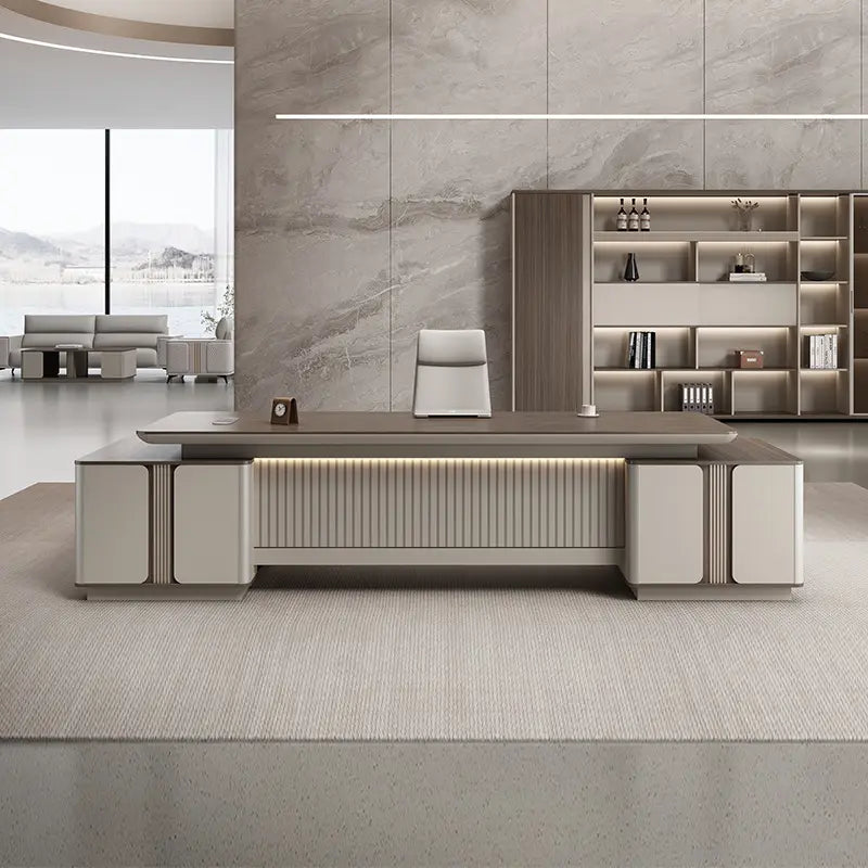 Light Luxury Boss Office Furniture Simple Modern MDF Executive Leader Chair with Modular Table for Home Use
