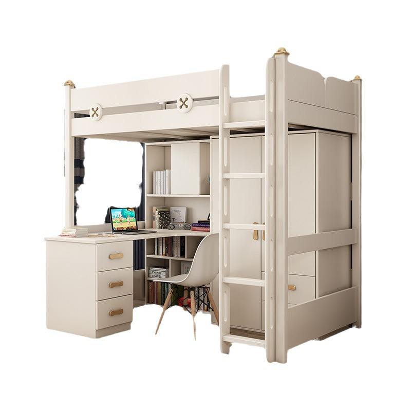 Modern Simplicity Adult Combination Bed Wardrobe Loft Bed Bunk Bed for Kids With Study Table