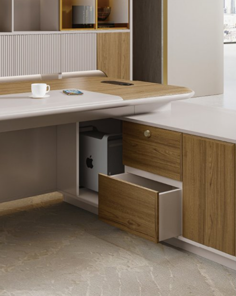 COOLBABY Luxury L Shaped Desk Office Furniture Minimalist Workbench Modern CEO Office Executive Desk 280*210 cm