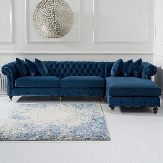 Luxury Velvet Left Facing Chesterfield Sofa-GCC Home Center