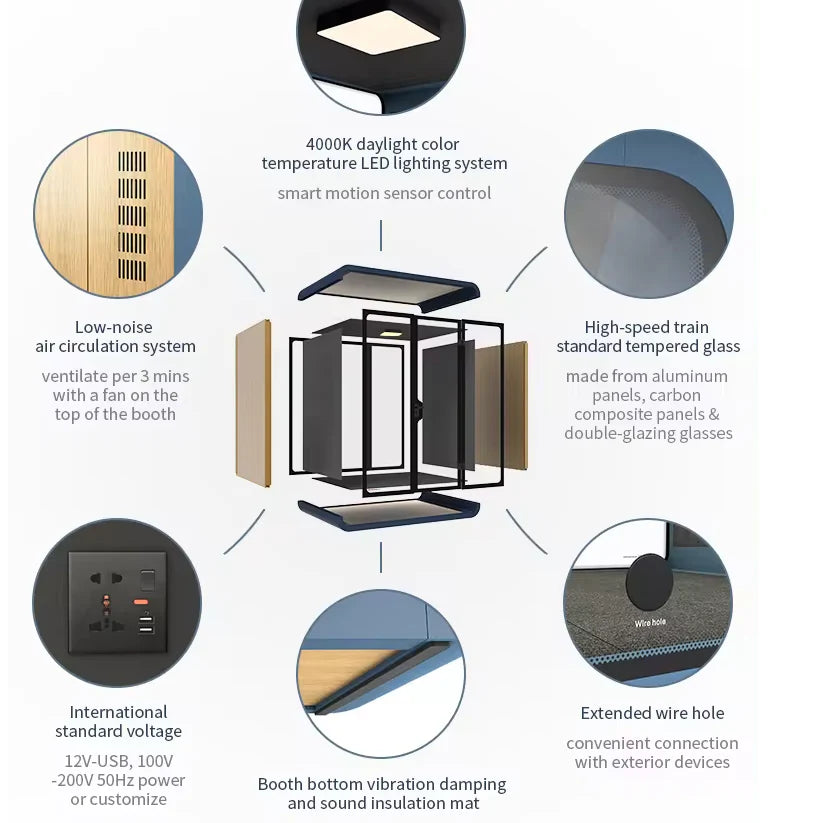Solo Silence Booth, Soundproof Eco-friendly Protect Privacy, Office Soundproof Booth-GCC Home Center