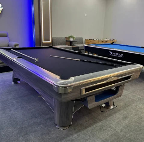 9-6-2G Billiard table, Natural Slate Solid Wood Billiards Tables 9FT Pool Table-GCC Home Center