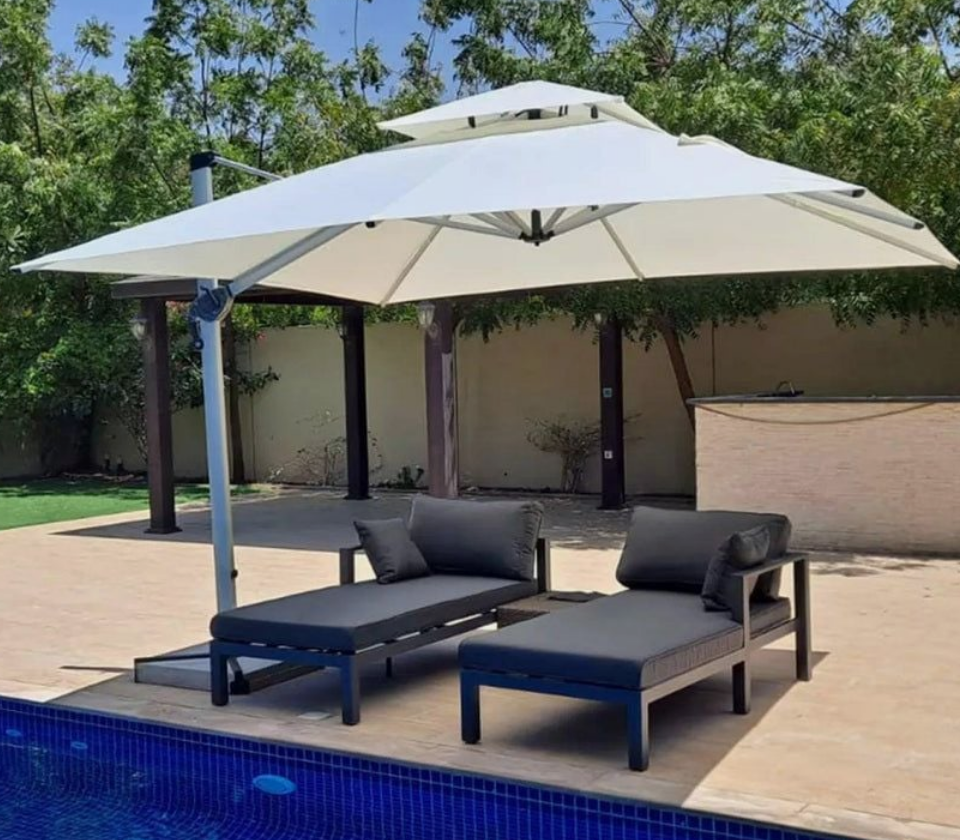 Aluminum Garden Umbrella With Rotating Handle-GCC Home Center