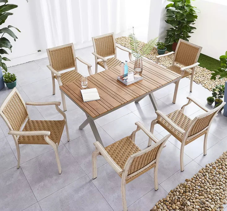 Patio Garden Outdoor Light Rectangular Dining Table-GCC Home Center