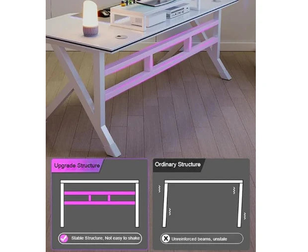 K-Shaped Sturdy Computer Desk And Gaming Table Workstation Home Office Desk 140 CM-GCC Home Center