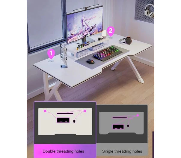 K-Shaped Sturdy Computer Desk And Gaming Table Workstation Home Office Desk 140 CM-GCC Home Center