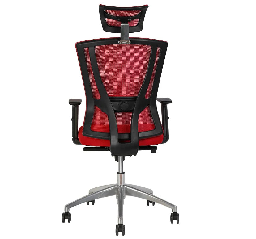 Office Executive Office High Back Chair | Mesh Back Rest | Aluminum Base with PU Arm Rest-GCC Home Center