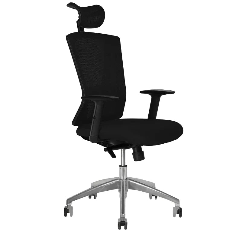 Office Executive Office High Back Chair | Mesh Back Rest | Aluminum Base with PU Arm Rest-GCC Home Center