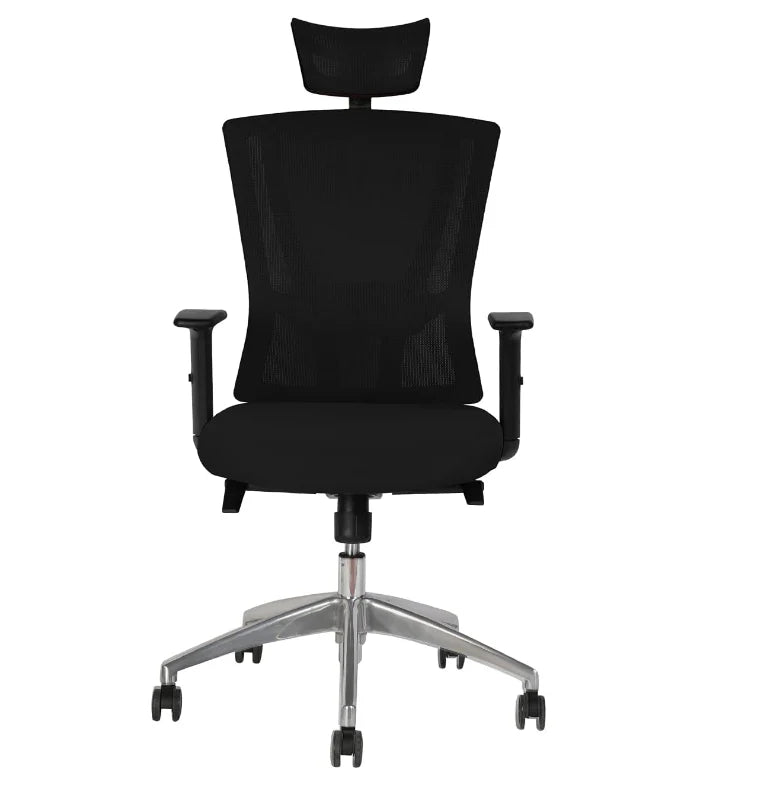 Office Executive Office High Back Chair | Mesh Back Rest | Aluminum Base with PU Arm Rest-GCC Home Center