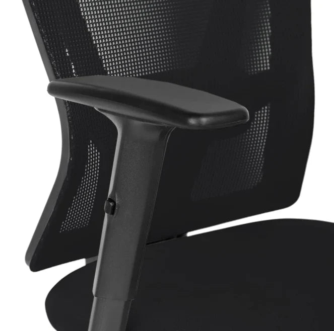 Office Executive Office Medium Back Chair, Mesh Back Rest, Aluminum Base with PU Arm Rest-GCC Home Center