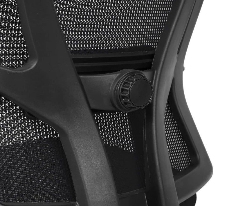 Office Executive Office Medium Back Chair, Mesh Back Rest, Aluminum Base with PU Arm Rest-GCC Home Center