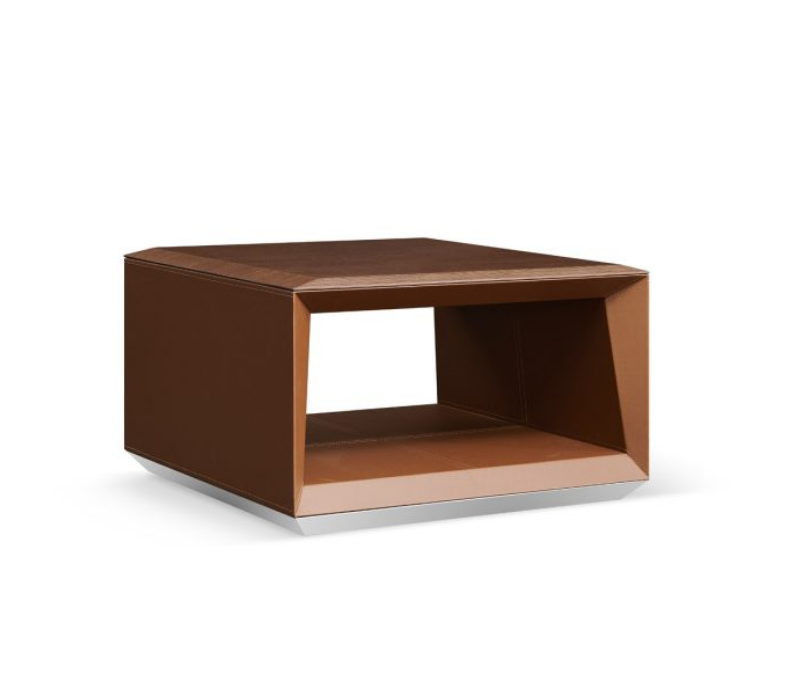 Luxury Office Coffee Table With Leather Finish - Light Brown-GCC Home Center