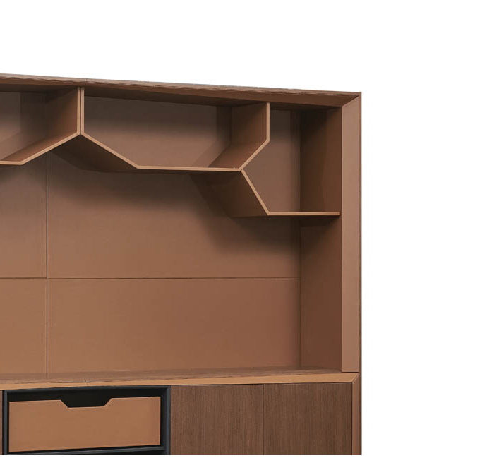 Luxury Office Cabinet, Smart File Cabinet With Four-Door, Four Shelves And Two Drawers - Brown-GCC Home Center