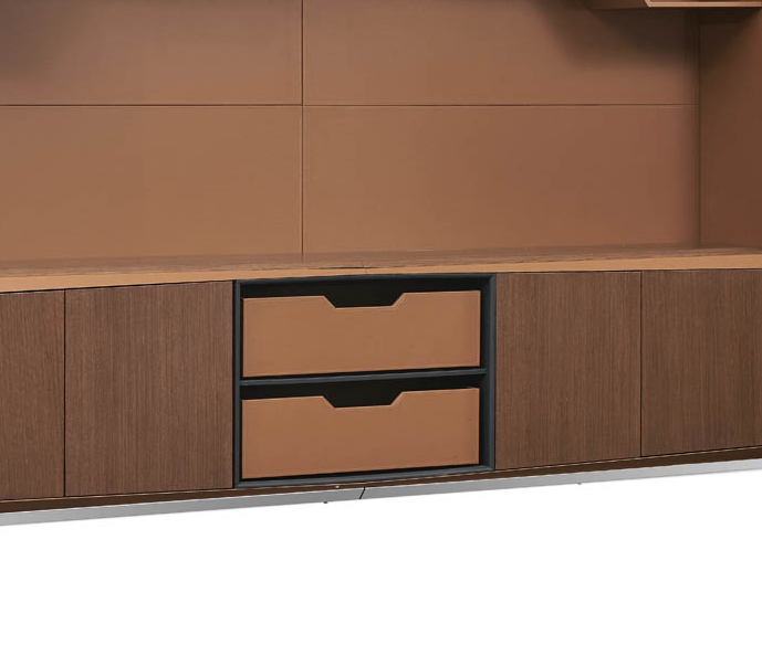 Luxury Office Cabinet, Smart File Cabinet With Four-Door, Four Shelves And Two Drawers - Brown-GCC Home Center