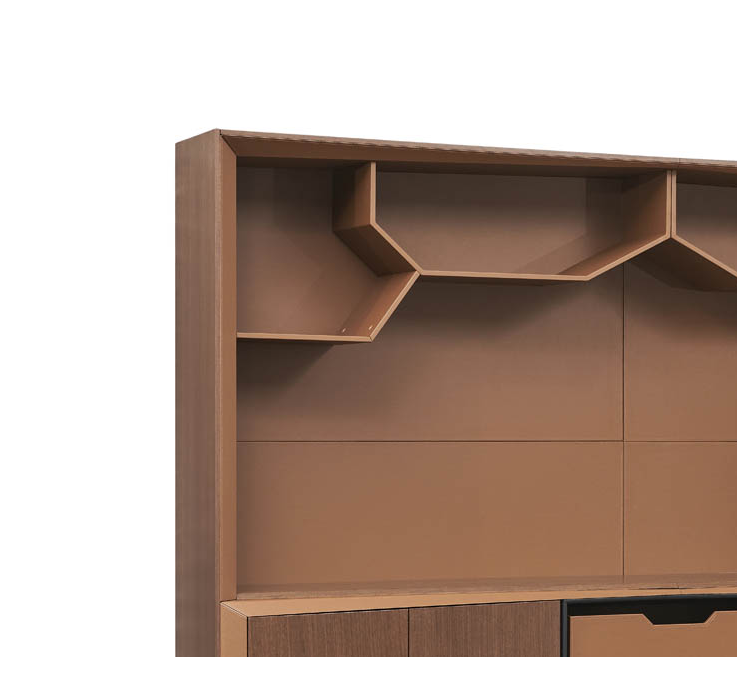 Luxury Office Cabinet, Smart File Cabinet With Four-Door, Four Shelves And Two Drawers - Brown-GCC Home Center