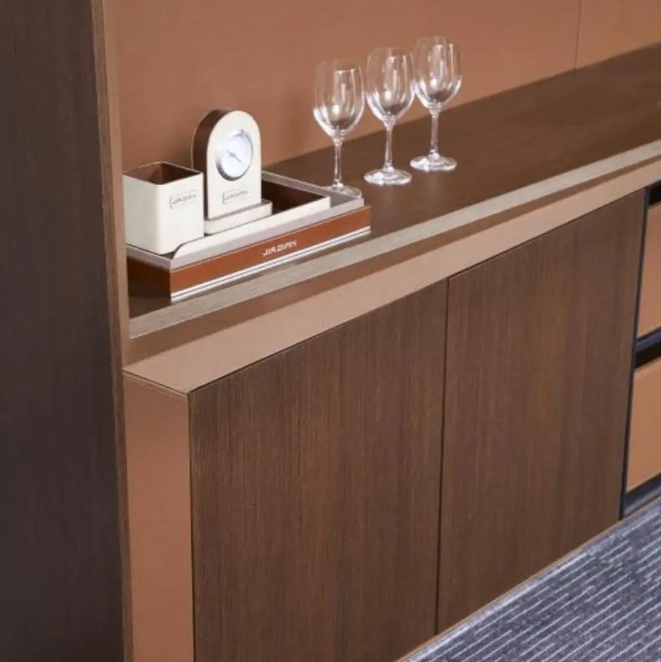 Luxury Office Cabinet, Smart File Cabinet With Four-Door, Four Shelves And Two Drawers - Brown-GCC Home Center