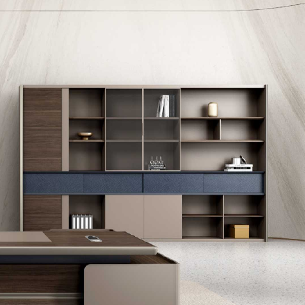 Luxury Office Cabinet With Multiple Shelves For Workspace - Brown-GCC Home Center