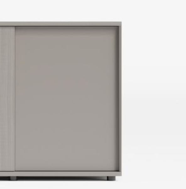 Low Office Cabinet With Metal Handles, 2-Door And 2-Shelves For Storage - White Oak-GCC Home Center