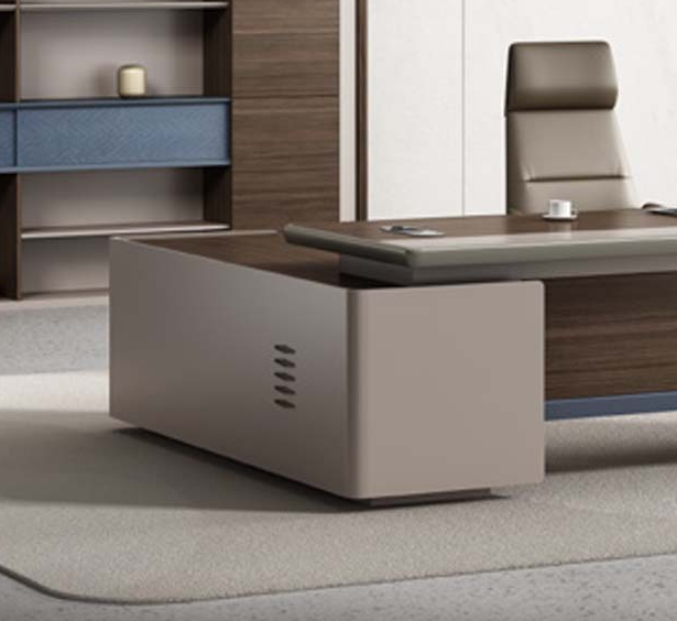 Modern Design Executive Office Table With Storage Cabinets, Office Desk - Brown-GCC Home Center