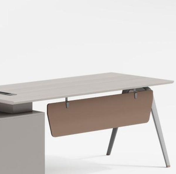 Modern Executive Office Table, Office Desk With Metal Frames And Legs - Matt White-GCC Home Center