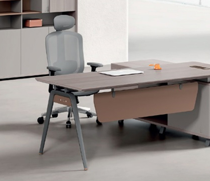 Luxury Modern Executive Office Table With Storage cabinets - Matt White-GCC Home Center