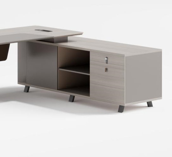 Modern Executive Office Table, Office Desk With Metal Legs - Matt White-GCC Home Center