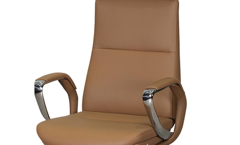 Ergonomic Design High Back Arm Office Chair - Brown Color-GCC Home Center