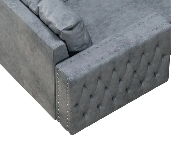 Luxury L-Shaped Sectional Sofa with Convertible Chaise-GCC Home Center