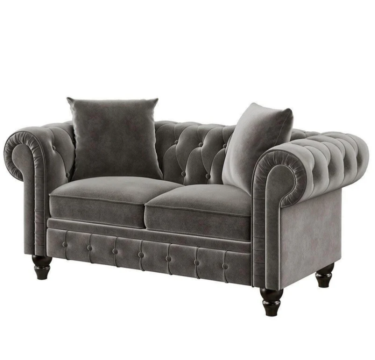 Elegant Chesterfield Sofa Set - Grey-GCC Home Center