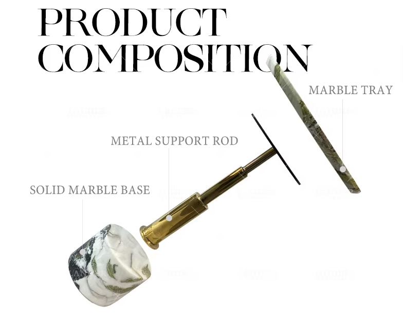 Luxury Modern Coffee Table With Natural Marble, Side Tables For Living Room - Cloudy-GCC Home Center